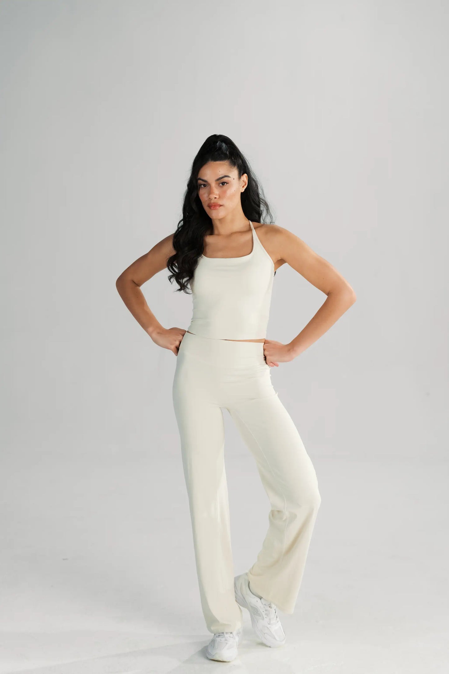 Soft-Form Top & Straight-Leg Pants (Almond)