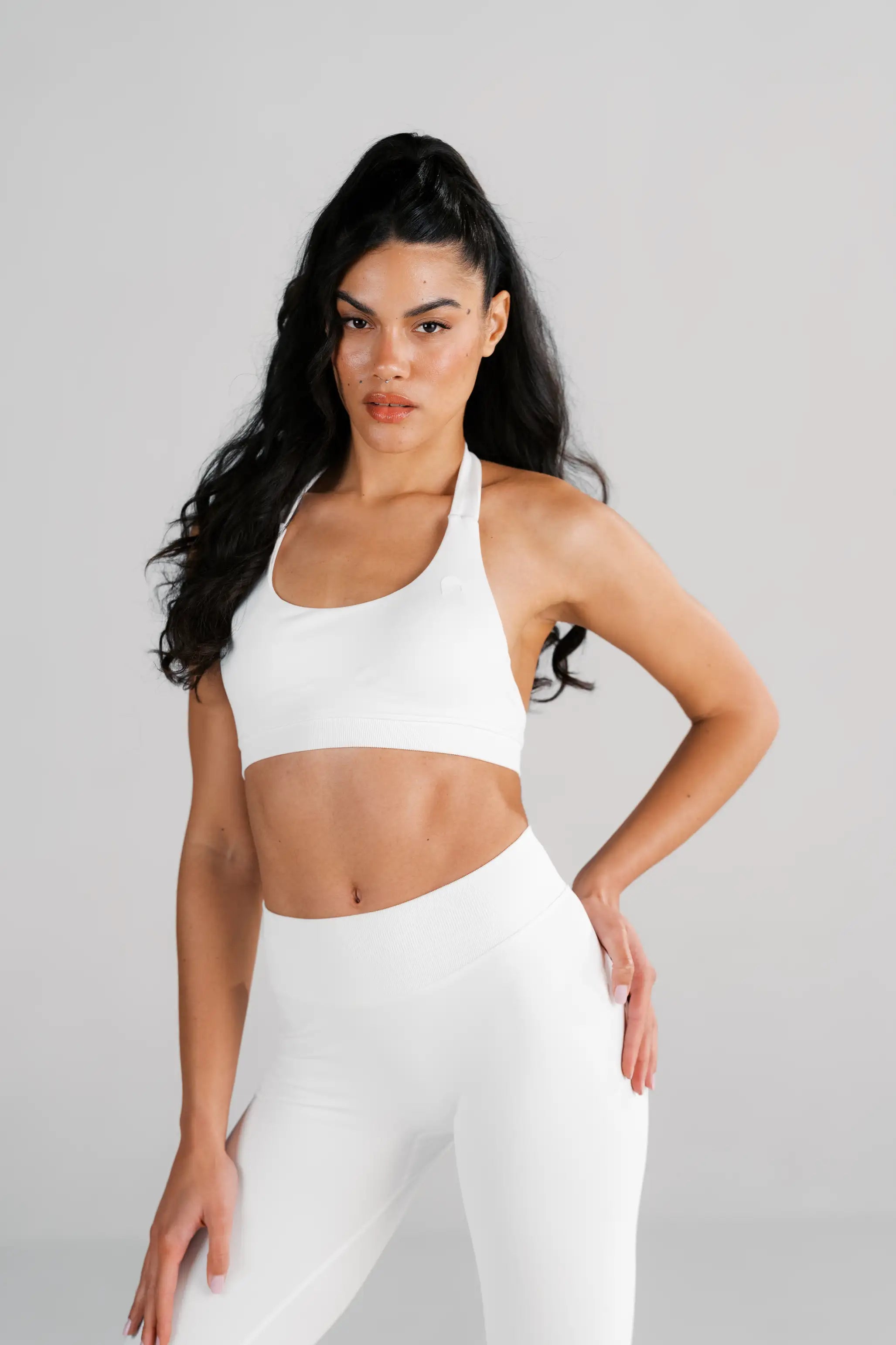 Backless Top & Mid-Rise Leggings (Pure Ivory)